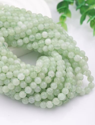 6mm Natural Stone Beads 65pcs Green Burmese Jade Polished Round Smooth Crystal Loose Gemstone Beads for Jewelry Making DIY Bracelet Necklace Earring Crafts Supplies - color: Green Burmese Jade 1 strand-65pcs