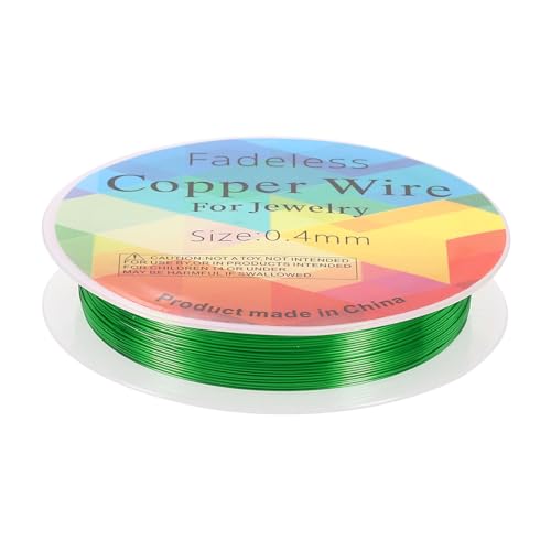 HARFINGTON 30ft Jewelry Wire, 26 Gauge (0.4mm) Brass Craft Soft Metal Tarnish Resistant Copper Beading Wire for Jewelry Making Supplies Crafting, Green - color: Green, size: 26 Gauge X 30ft