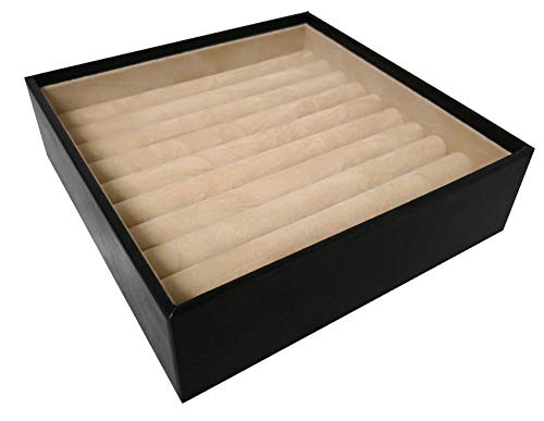 Glenor Co Ring Organizer Tray - Holds 54 Rings - Stackable Jewelry Storage Tray - Display on Dresser or Drawer - Compatible with Other Trays - Black - size: Square - Ring Slot