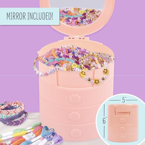 STMT D.I.Y. Personalized Jewelry Box, Design 50+ Accessories, Includes Swiveling Jewelry Box, Beads for Jewelry Making, Bracelet Making Kit, Great Gifts for Girls, Jewelry Making Kit for Girls 8-12 - size: Small, style: Jewelry Box