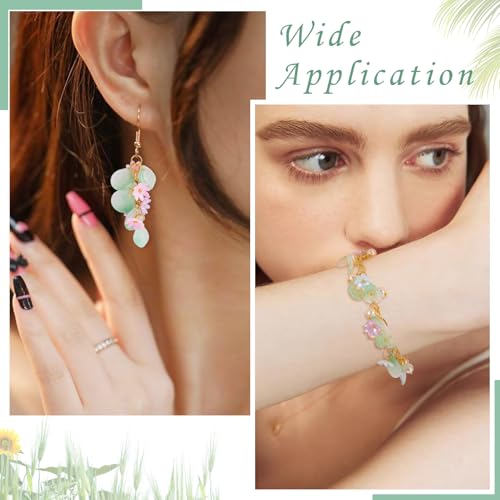 Beadthoven 80Pcs Lampwork Glass Leaf Pendants Mixed Color Crystal Glass Flower Leaves Charms Small Cute Charms Glass Leaf Beads for DIY Crafts Handmade Bracelet Necklace Earrings Jewelry Making - color: Leaf-8 Styles