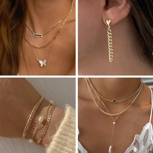 Kyutong 16.4 Feet Gold Plated Craft Chains for Jewelry Making Stainless Steel Curb Chain Roll for Women Men Necklace Bracelet DIY Supplies Findings - color: Gold Curb