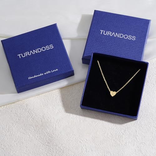 Turandoss Mothers Day Gifts for Mom Wife - Dainty 14K Gold Plated Heart Initial A-Z Pendant Letter Heart Necklace Birthday Mothers Day Gifts for Women Girls - style: G