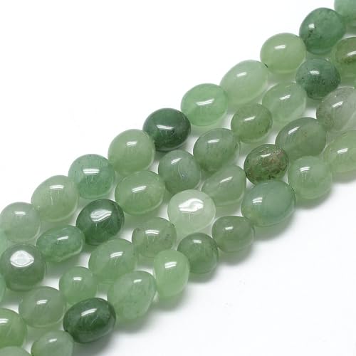 30-45Pcs/Strand Natural Green Aventurine Beads 15.7" Irregular Nuggets Stone Beads 8-15mm Gemstones Loose Spacer Bead for DIY Bracelet Necklace Jewelry Making Crafting - color: Green Aventurine
