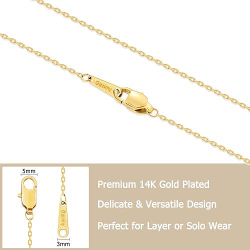 Gacimy Chain Necklace for Women, 14K Gold Plated/Silver Tone Cable Chain for Women, 1.1/1.3mm Thin Dainty Necklace Chains 16-24 Inch - size: 16 Inches, style: 1.3mm Gold