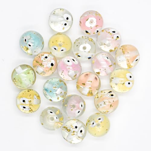 20Pcs 16mm Luminous Eye Focal Round Beads for Pens Eye Fancy Space Beads for DIY Craft Beadable Pens Keychain Bracelet Necklace Earrings Jewelry Making - color: Eye