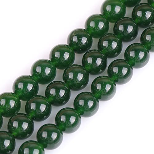 GEM-Inside Natural 10mm Green Taiwan Jade Gemstone Loose Beads Round Crystal Energy Stone Power for Jewelry Making 15" - color: Green Taiwan Jade, size: 10mm