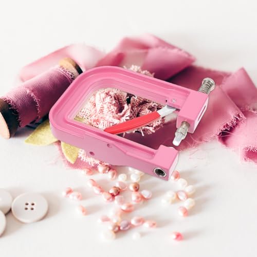 Wakauto Pink Craft Beads & Rivet Setting Machine Tool Kit - 1 Set Fixing Machine for Clothing, Handbags, Accessories, DIY Crafts with Easy Operation
