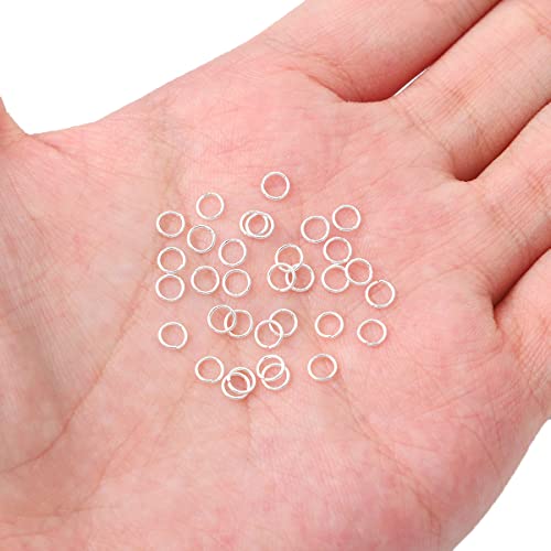 BEADIA Silver Plated Jump Rings Non Tarnish 4mm 900pcs for Jewelry Making Findings - color: Silver, size: 0.5x4mm