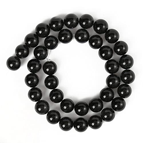 45pcs 8mm Black Agate Beads Natural Gemstone Beads Round Loose Beads for Jewelry Making - color: Black Agate, size: 8mm