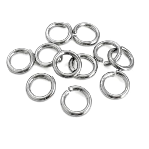 200pcs Adabele 304 Grade Surgical Stainless Steel 6mm (0.24 Inch) Small Open Jump Rings Strong O Ring Connector (0.9mm/19 Gauge) for Craft Jewelry Making SJF84-6 - size: 6mm Ring (0.9mm wire gauge)
