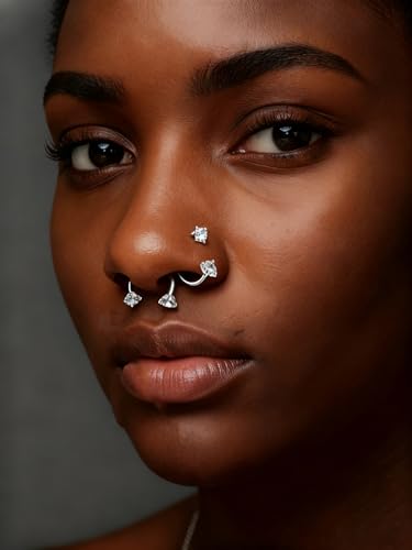 QWALIT Piercing Taper Threadless Insertion Tool - Titanium Labret Pin 16g, 18g, 20g - color: C3 - Silver 20g 8mm 3pcs