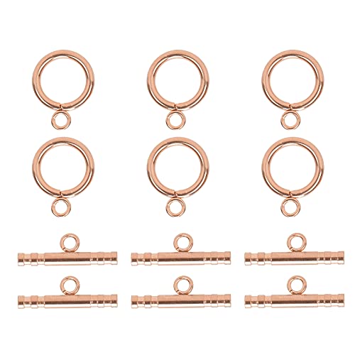 Round Toggle Clasps, Stainless Steel Toggle Clasps Rose Gold Jewelry Clasps for Necklace for Bracelet