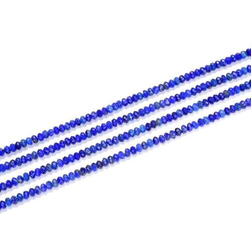 Adabele 15 Inch Natural Blue Lapis Lazuli Healing Gemstone 3mm x 2mm Tiny Small Faceted Round Rondelle Loose Beads Stone Spacer (100-110pcs) for Craft Jewelry Making GK-A7 - color: Lapis Lazuli, size: 3mm x 2mm - 15 inch/1 strand