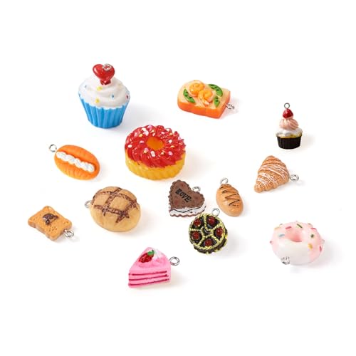 Craftdady Resin Plastic Miniature Food Snack Pendants Charms Ice Drink Juice Pendants Cute Bottle Fruit Keychain Charms Hang Ornament for DIY Craft Earring Bracelet Necklace Jewelry Making - color: Mixed Color Food