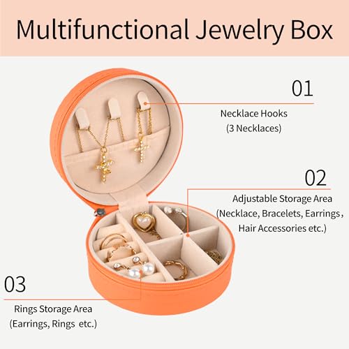 12-Pack Basketball Jewelry Box Bulk Team Gifts for Girls, Orange Round Mini Travel Jewelry Case Organizer for Basketball Players Coaches, Senior Night Tournament Gifting - style: Basketball