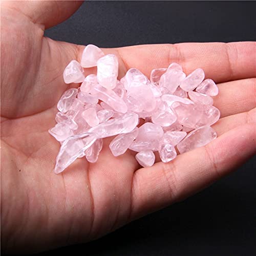 Natural 500 pcs Pink Quartz No Hole Undrilled Irregular Chip Gemstone Beads Rock Gravel Crystal Tumble Minerals Gravel Specimen Energy Decorative Stone Fish Tank Stone - color: Pink Quartz