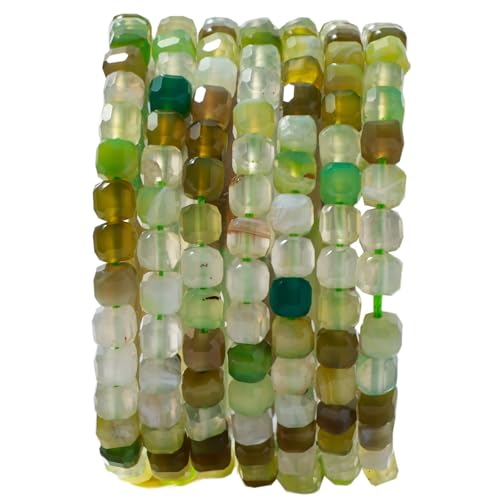 Natural Faceted Peacock Agate Cube Stone Beads 5-5.5mm 60pcs/str Loose Square Semi Gemstone Stone Beads for Making Bracelets Necklace Earrings - color: Peacock Agate