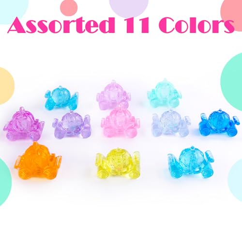 Niceup 33pcs Princess Pumpkin Carriage Figurines 1.7in Acrylic Crystal Princess Diving Toys for Party Favors Pinata Fillers Decorations Cupcake Toppers Girls Craft Trinkets Candy Table Decors - style: Princess Pumpkin Carriage (about 33pcs)