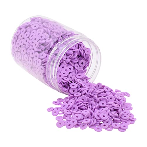 Mandala Crafts Mauve Heishi Beads 6mm – 3000 Flat Polymer Disc Clay Beads for Adult Jewelry Making Spacer Beads, Bracelets, Necklaces, and Earrings - color: Mauve, size: 6mm 3000 PCs