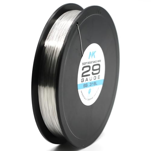 NK Jewelry Making Wire Stainless Steel 316L Soft Annealed AWG 22 24 26 27 28 29 30 32 34 36 38 40 Gauge (SS316L 29Ga 500Feet, 1) - size: SS316L 29Ga 500Feet