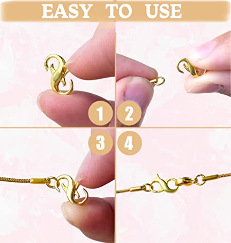 Dailyacc S925 Double Opening Lobster Clasp Sterling Silver and Gold Necklace Bracelet Extender Clasps and Closures for DIY Jewelry - color: Gold & Silver, size: 11mm × 6.5mm