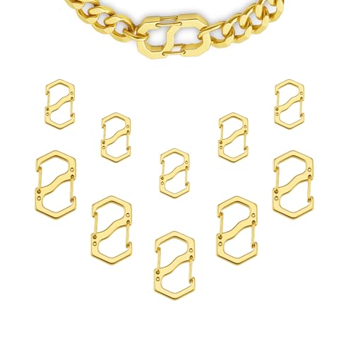 Double Opening Lobster Clasp,Gold Bracelet Clasp Charm Clasp,Necklace Connectors for Multiple Necklaces - 10 Pack (Small &Large) - size: Gold