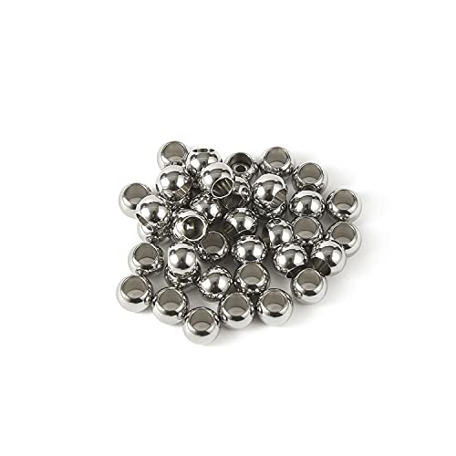 60 Pcs 304 Stainless Steel Smooth Round Spacer Beads 3.5mm Hole,Seamless Loose Beads for DIY Bracelet Jewelry Making Findings 6mm - color: steel, size: 6*3.5mm