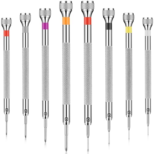 Chumia 8 Pieces Precision Watch Screwdriver Set, 0.6-1.8 mm Micro Jewelers Repair Screwdriver Set for Eyeglasses Jewelry Work, Electronics Repair(Flathead, Phillips) - size: 0.6-1.8 mm, style: Flathead, Phillips