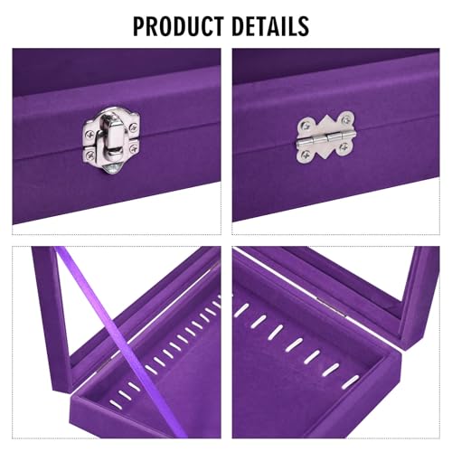 Vicoter Velvet Necklace Display Jewelry Tray 20 Hook Necklace Tray Necklace Pendant Jewelry Tray for Women and Girls - color: Purple, size: 20 Hook