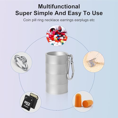 3-Tier Traveling Jewelry Holder Keychain, Backpack Jewelry Ring Keeper Keychain for Earrings, Necklaces, Wedding Ring Holder Keychain for Gym Sports Bag, Silver - color: Silver