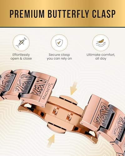 MagnetRX Copper Viking Bracelet for Men EllipseMAX 5X Strength 5,000 Gauss Magnets - Premium Adjustable Mens Copper Bracelet with Magnets (Viking Style) - color: 5x Strength - EllipseMAX (5,000 Gauss) – Viking