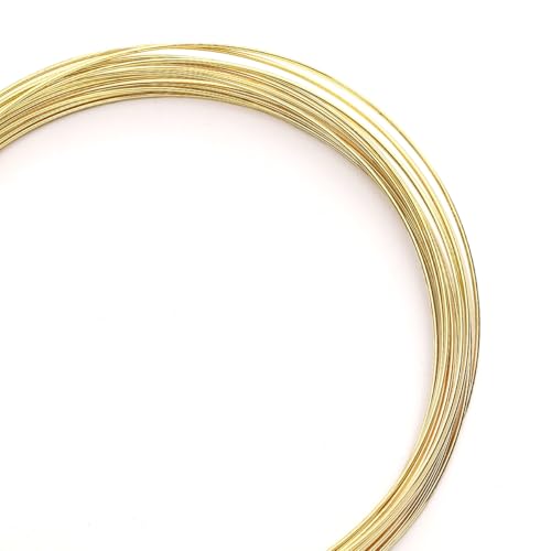 BEADIA 14K Gold Plated Wire 0.8mm 5 Meters Bead Cord for Bracelet Necklace Charm Beading Jewelry Making Findings - size: 0.8mm, style: 14K Gold
