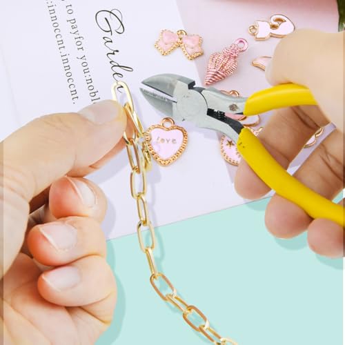 20pcs Chain Bracelets Kit Alloy Link with Lobster Clasps for Christmas DIY Women Jewelry Findings Bracelet Making (Gold & Rose Gold) - color: Gold & Rose Gold