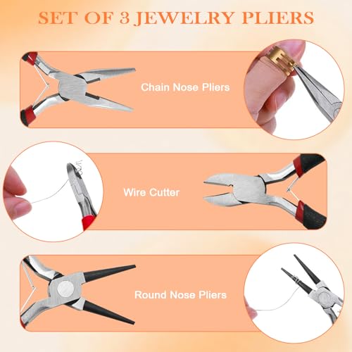 fuvooi Jewelry Repair Kit, Jewelry Making Supplies Kit Jewelry Pliers Set with Wires, Chain, Tweezers, Lobster Clasps, Jewelry Jump Rings