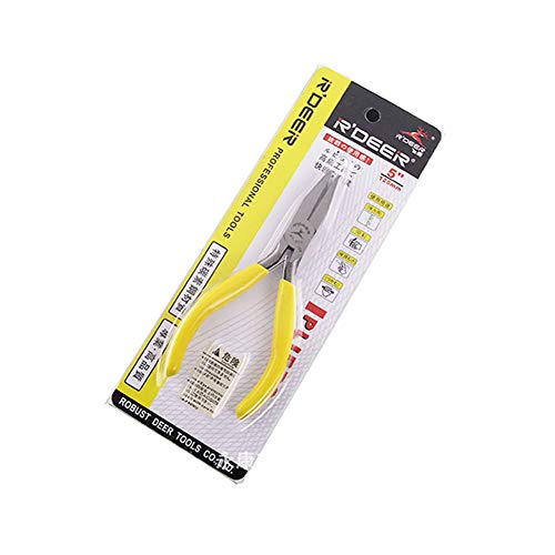Flat Nose Pliers Smooth for Jewelry Making Wire Wrapping Bending Yellow (5 inch) - size: 5 Inch