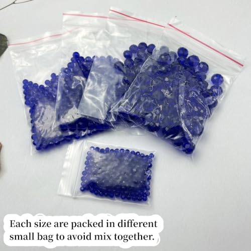 600pcs Crystal Glass Beads 3mm 4mm 6mm 8mm 10mm Rondelle Faceted Crystal Beads Spacer Beads for Necklace Bracelet Earrings DIY Jewelry Crafts Making Supplies(Deep Blue) - color: Deep Blue