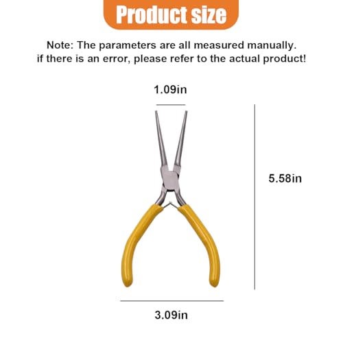 YoRise Mini Needle Nose Plier, Metal Non-Serrated Precision Pliers with Anti-Slip Grip Handle, Auto Long Nose Plier Accessory for Bending Wires, Jewelry Making, and Small Object Gripping(Needle) - size: Needle