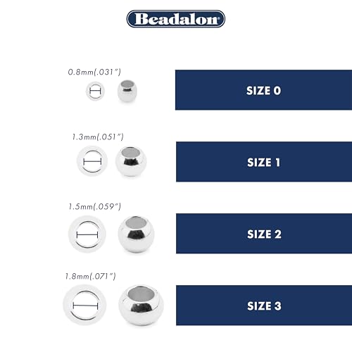 Beadalon Crimp Beads, Size #3, Silver Plated, 1.5 g, Approx. 27 pc - color: Silver, size: Size #3, 27 Pc