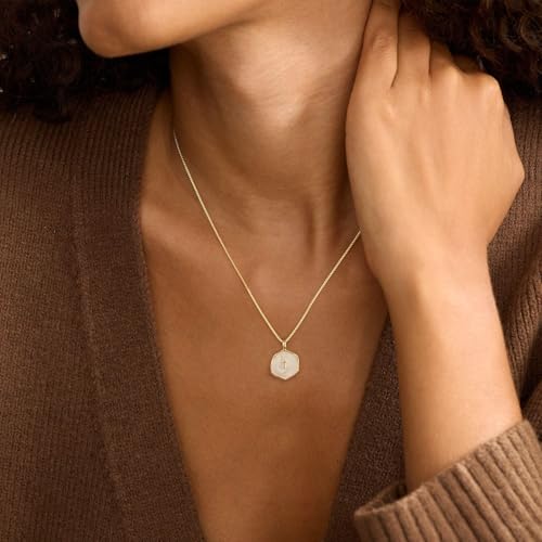 Mothers Day Gifts for Mom Cross Necklace for Women Dainty 14K Gold Plated Cross Coin Necklace Simple Round Disc Pendant Minimalist Cute Charm Everyday Religious Jewelry Gifts - style: box chain