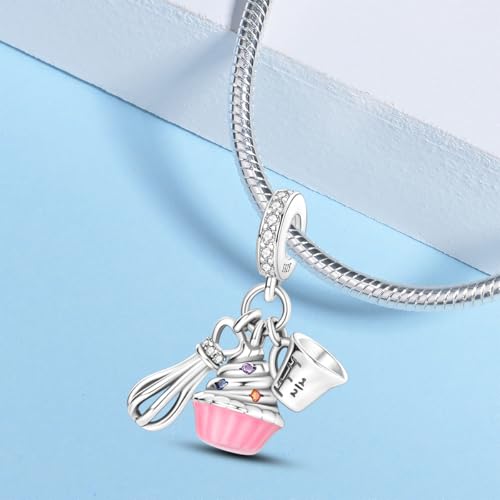 925 sterling silver bracelet necklace pendant, women's jewelry gift, dream catcher net bead pendant, suitable for original bracelets, parties, birthday jewelry gifts - color: KJC724