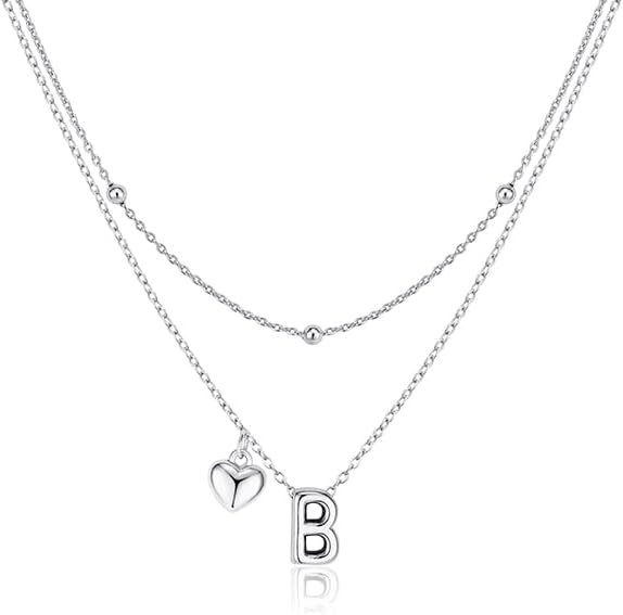 adoyi Valentines Day Gifts for Women Hers Dainty 14K Gold Plated Heart Initial Necklaces Layered Letter A-Z Pendant Necklace Stack Trendy Jewelry Birthday Valentines Day Gifts for Women Jewelry