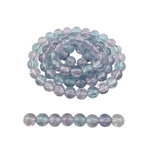 DandS ltd Crackle Lampwork Glass Beads for Jewelry Making, Dream Blue, Vibrant DIY Bracelets, Necklaces, Earrings, Beading Supplies & Craft Kits for Handmade Jewelry, 80pcs 0.39 inch (10mm), #J228-10 - color: Dream Blue