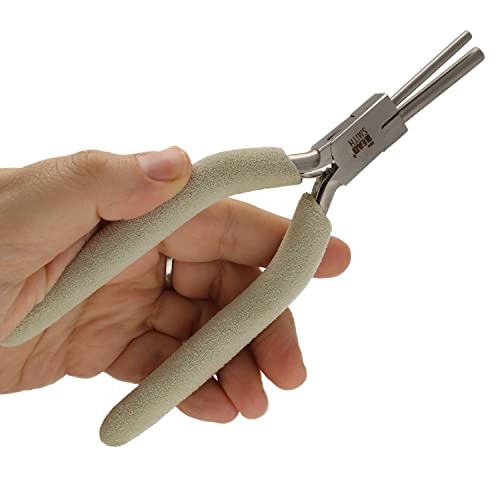 The Beadsmith Bail Making Pliers, 7 inches (178mm) in length, Creates Two Loop Sizes (3.5mm, 5.5mm), Polished Steel Head with Comfort Grip Handle - style: Bail Making