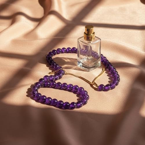 DandS ltd Crackle Lampwork Glass Beads for Jewelry Making, Purple Amethyst, Vibrant DIY Bracelets, Necklaces, Beading Supplies & Craft Kits for Handmade Jewelry, 80pcs 0.39 inch (10mm), #J288-10 - color: Purple Amethyst