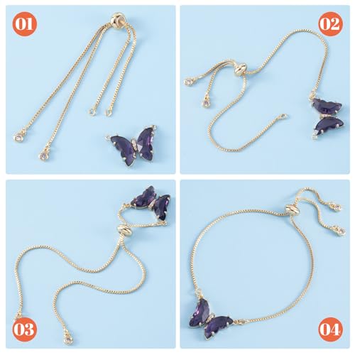 Joez Wonderful 4pcs Adjustable Slider Bracelet for Jewelry Making, Plated Charm Bracelet Extender Chains with Rhinestones Ends for Women DIY Bracelet Jewelry Craft Supplies (2pcs Gold+2pcs Silver) - color: Gold, Silver