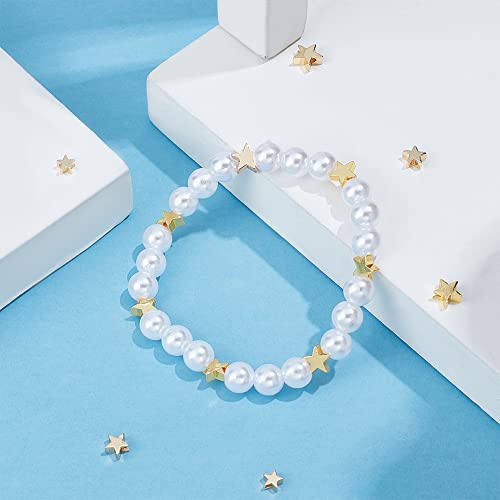 PH PandaHall 64pcs 14K Gold Star Beads, 4 Sizes Brass Star Spacer Beads Long Lasting Loose Beads for Necklace, Bracelet, Earring Jewelry DIY Craft Valentine, Mothers Day, Thanksgiving