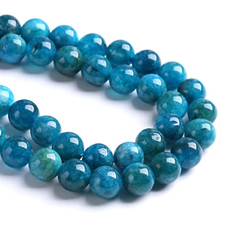 90PCS 8MM Blue Apatite Spacer Loose Beads for Jewelry Making DIY Bracelet Necklace 2 Strands - color: Apatite, size: 8mm (2 strands)
