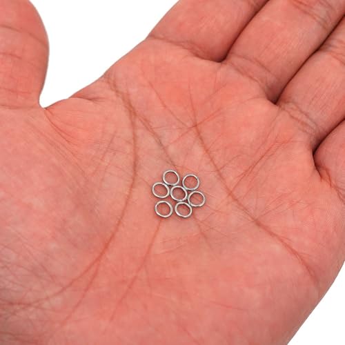 1000PCS 5mm 0.8mm Thickness 20 Gauge Stainless Steel Jump Rings, Unwelded Metal Round O Rings for Necklace Bracelet Keychain Chainmail Jewelry Making - size: 5mm OD-0.8mm Thick-20 Gauge