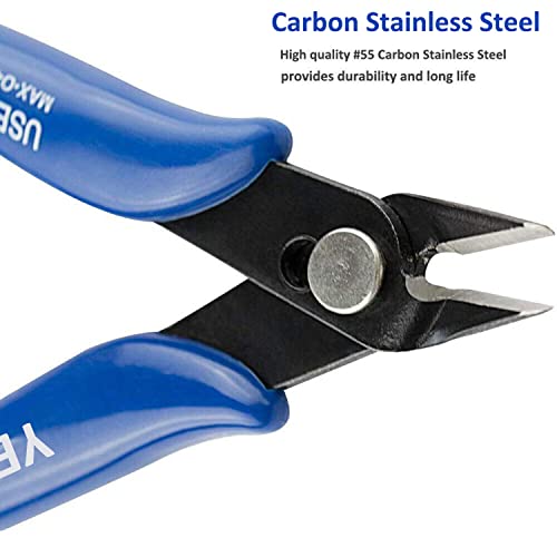 YEGEOOE Wire Cutters, 5Pack 170 Micro Precision Wire Flush cutters Mini Nippers Shear Cutters Wire Snips Small Side Cutters for Electronics